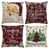 Buffalo Check Christmas Pillow Cover Set of 4 18Lx18W