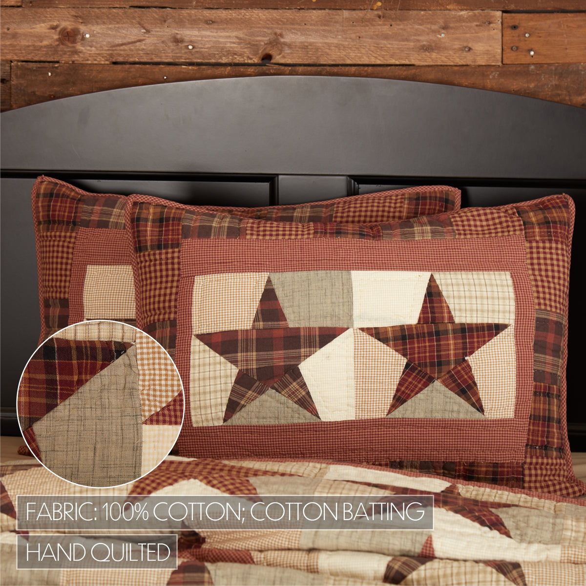 Abilene Star 4PC Burgundy Bedding Set Twin (1 Quilt, 2 Shams, 1 Bedskirt)