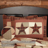 Abilene Star 4PC Burgundy Bedding Set Twin (1 Quilt, 2 Shams, 1 Bedskirt)
