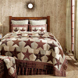 Abilene Star 5PC Burgundy Bedding Set Twin (1 Quilt, 2 Shams, 2 Pillowcases)