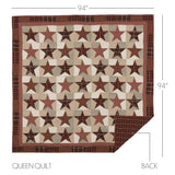 Abilene Star 6PC Burgundy Bedding Set Twin (1 Quilt, 2 Shams, 2 Pillowcases, 1 Bedskirt)