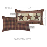 Abilene Star 8PC Burgundy Bedding Set Luxury King (1 Quilt, 2 Shams, 2 Pillowcases, 1 Bedskirt, 2 Euros)