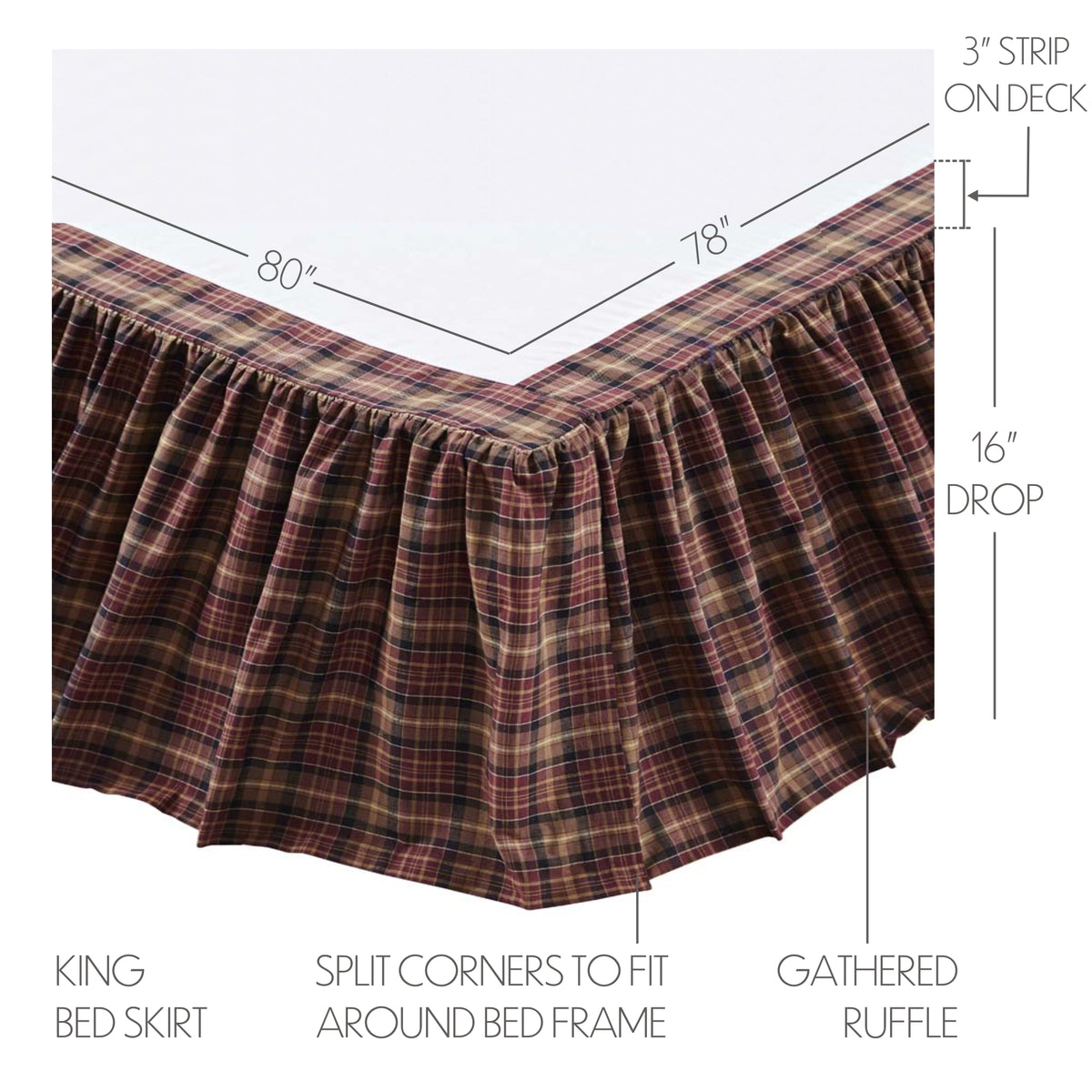Abilene Star 8PC Burgundy Bedding Set Luxury King (1 Quilt, 2 Shams, 2 Pillowcases, 1 Bedskirt, 2 Euros)