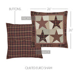 Abilene Star 8PC Burgundy Bedding Set Queen (1 Quilt, 2 Shams, 2 Pillowcases, 1 Bedskirt, 2 Euros)
