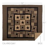 Black Check Star 5 Piece Quilt Set