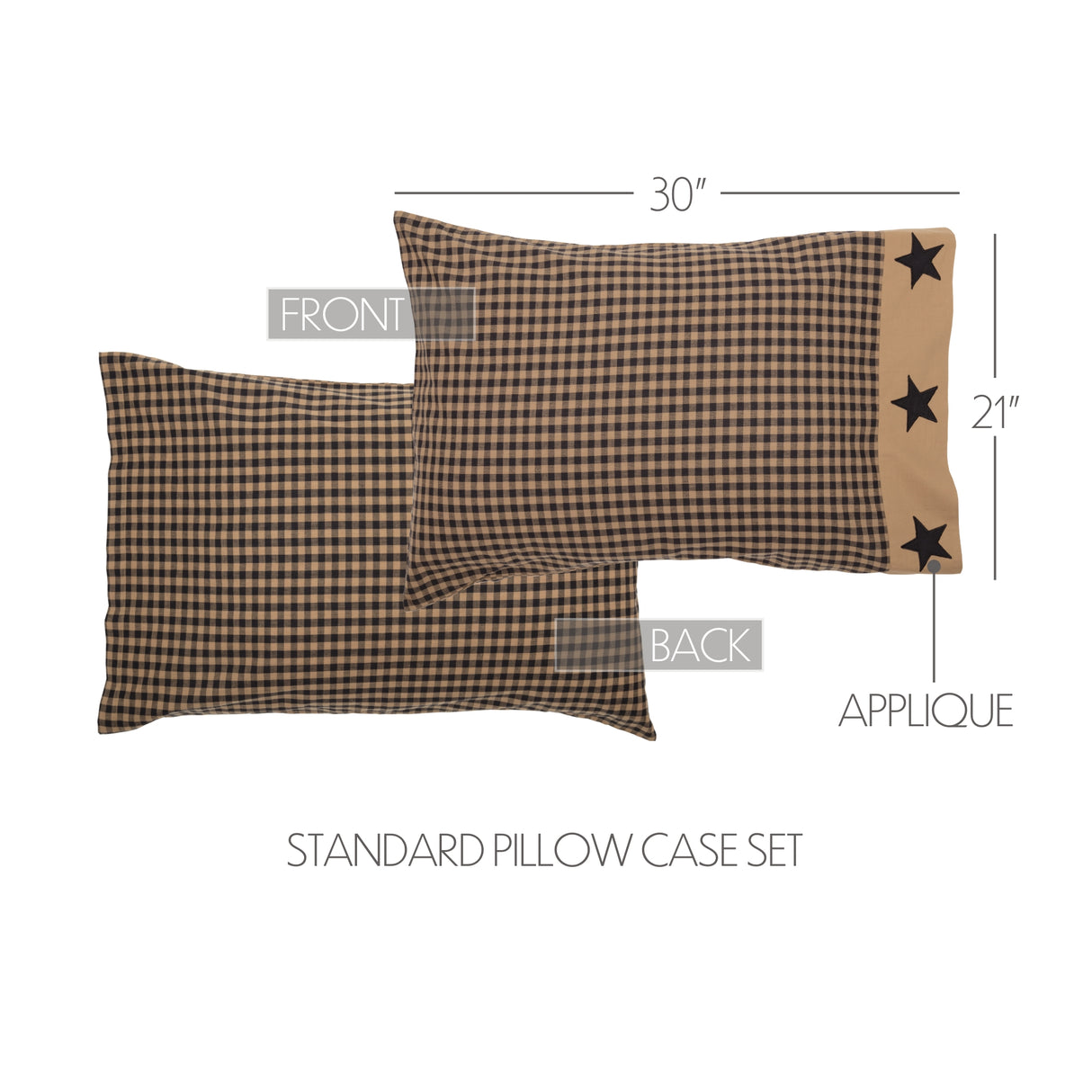 Black Check Star 5 Piece Quilt Set