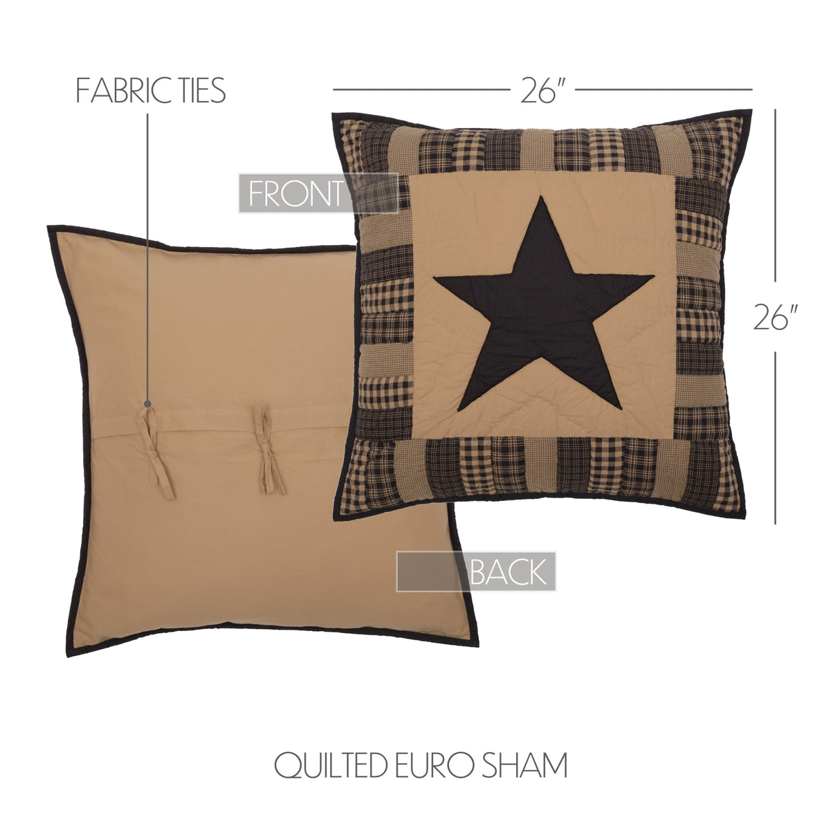 Black Check Star 8 Piece Quilt Set