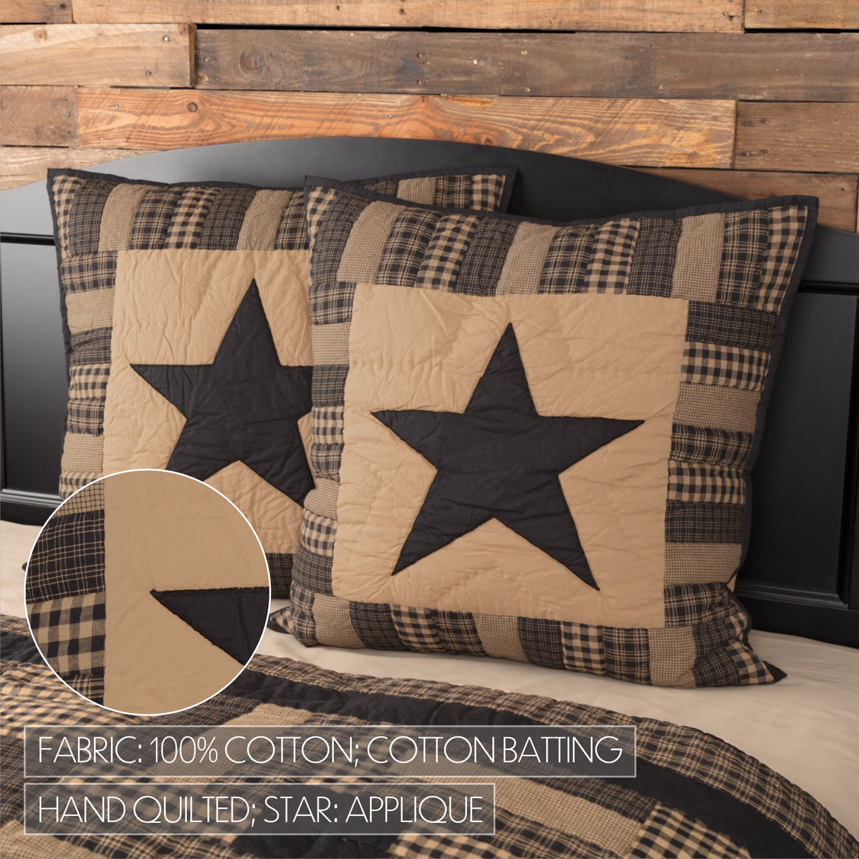 Black Check Star 8 Piece Quilt Set