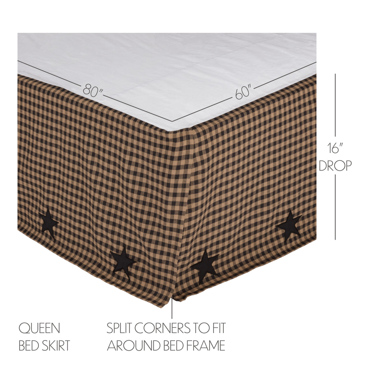 Black Check Star 8 Piece Quilt Set