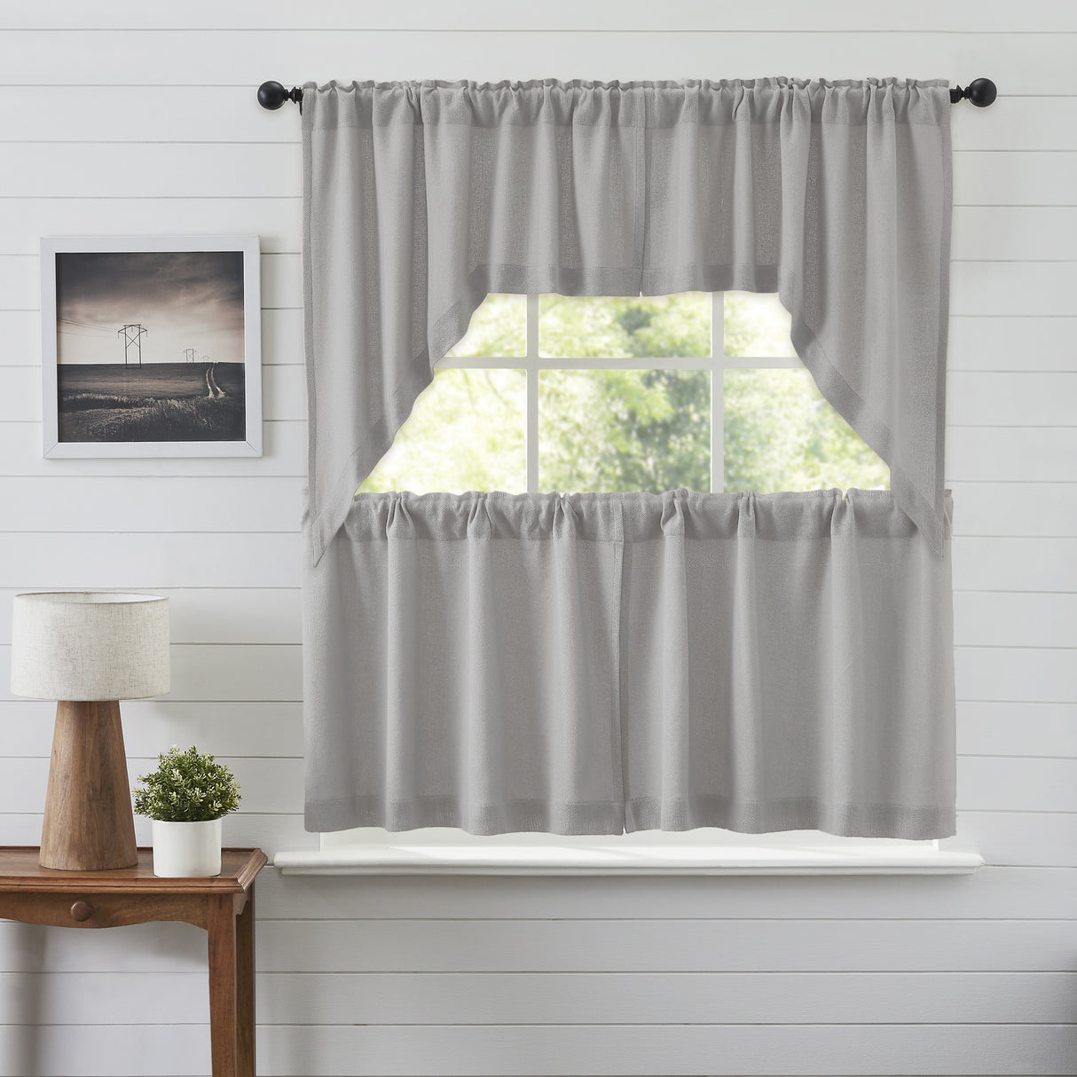 Burlap Antique Curtain Set