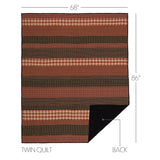 Beckham 5PC Rust Bedding Set Twin (1 Quilt, 2 Shams, 2 Pillowcases)