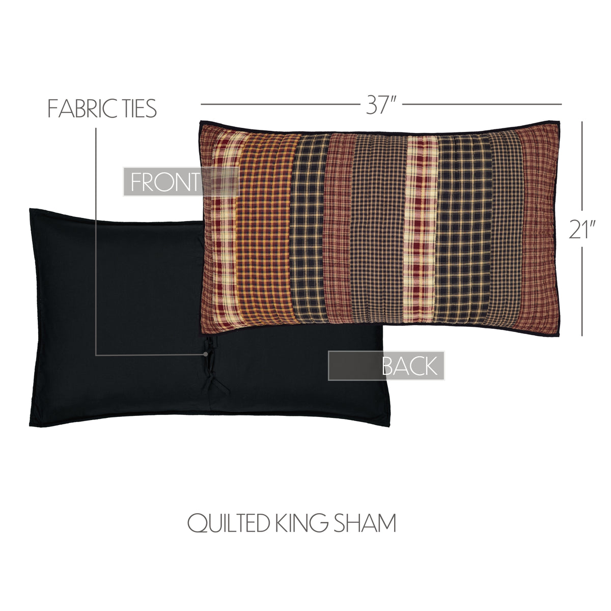 Beckham 8PC Rust Bedding Set King (1 Quilt, 2 Shams, 2 Pillowcases, 1 Bedskirt, 2 Euros)