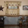 Burlap Natural with Star Curtain Set