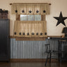 Burlap Natural with Star Curtain Set