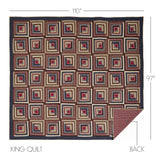 Braxton 5PC Navy Bedding Set Luxury King (1 Quilt, 2 Shams, 2 Pillowcases)