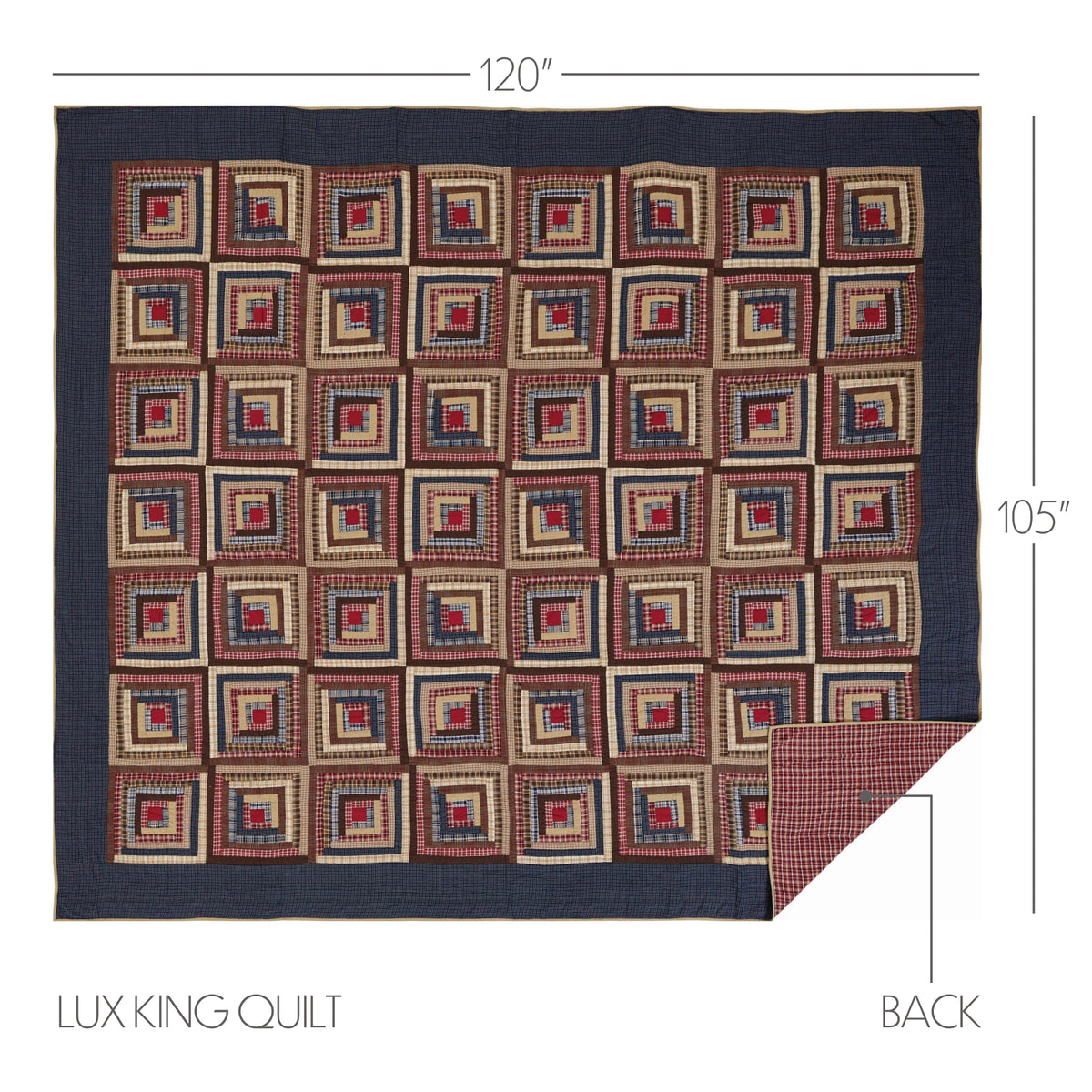 Braxton 5PC Navy Bedding Set Luxury King (1 Quilt, 2 Shams, 2 Pillowcases)