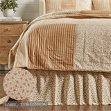 Camilia 6PC Gold Bedding Set Luxury King (1 Quilt, 2 Shams, 2 Pillowcases, 1 Bedskirt)