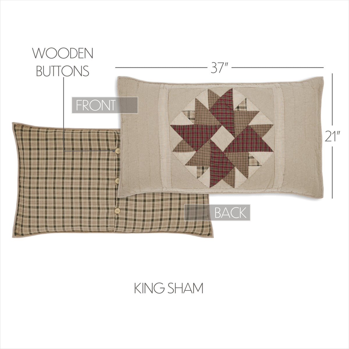 Cider Mill 8PC Khaki Bedding Set King (1 Quilt, 2 Shams, 2 Pillowcases, 1 Bedskirt, 2 Euros)