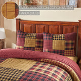 Connell 5PC Burgundy Bedding Set Queen (1 Quilt, 2 Shams, 2 Pillowcases)