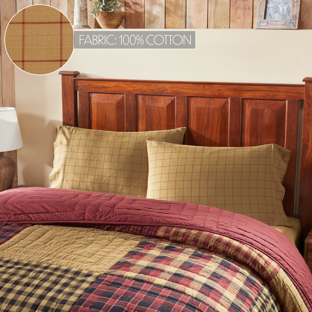 Connell 5PC Burgundy Bedding Set Queen (1 Quilt, 2 Shams, 2 Pillowcases)