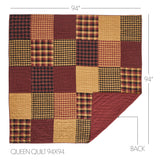 Connell 6PC Burgundy Bedding Set King (1 Quilt, 2 Shams, 2 Pillowcases, 1 Bedskirt)
