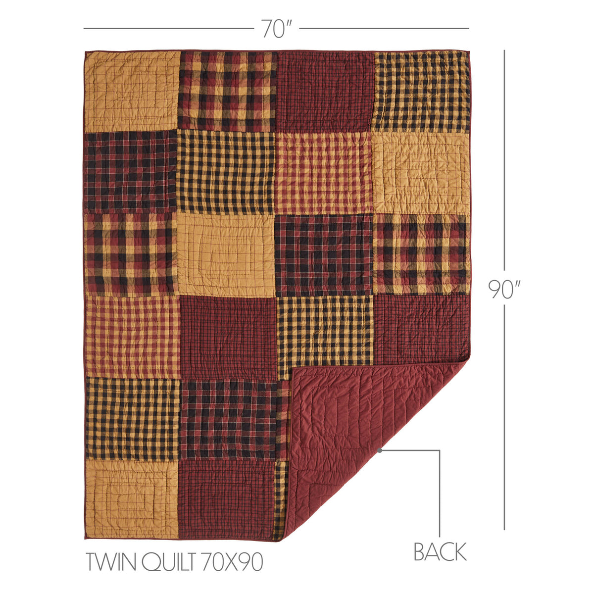 Connell 8PC Burgundy Bedding Set Twin (1 Quilt, 2 Shams, 2 Pillowcases, 1 Bedskirt, 2 Euros)