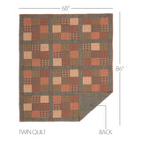 Crosswoods 5PC Dark Olive Green Bedding Set Twin (1 Quilt, 2 Shams, 2 Pillowcases)