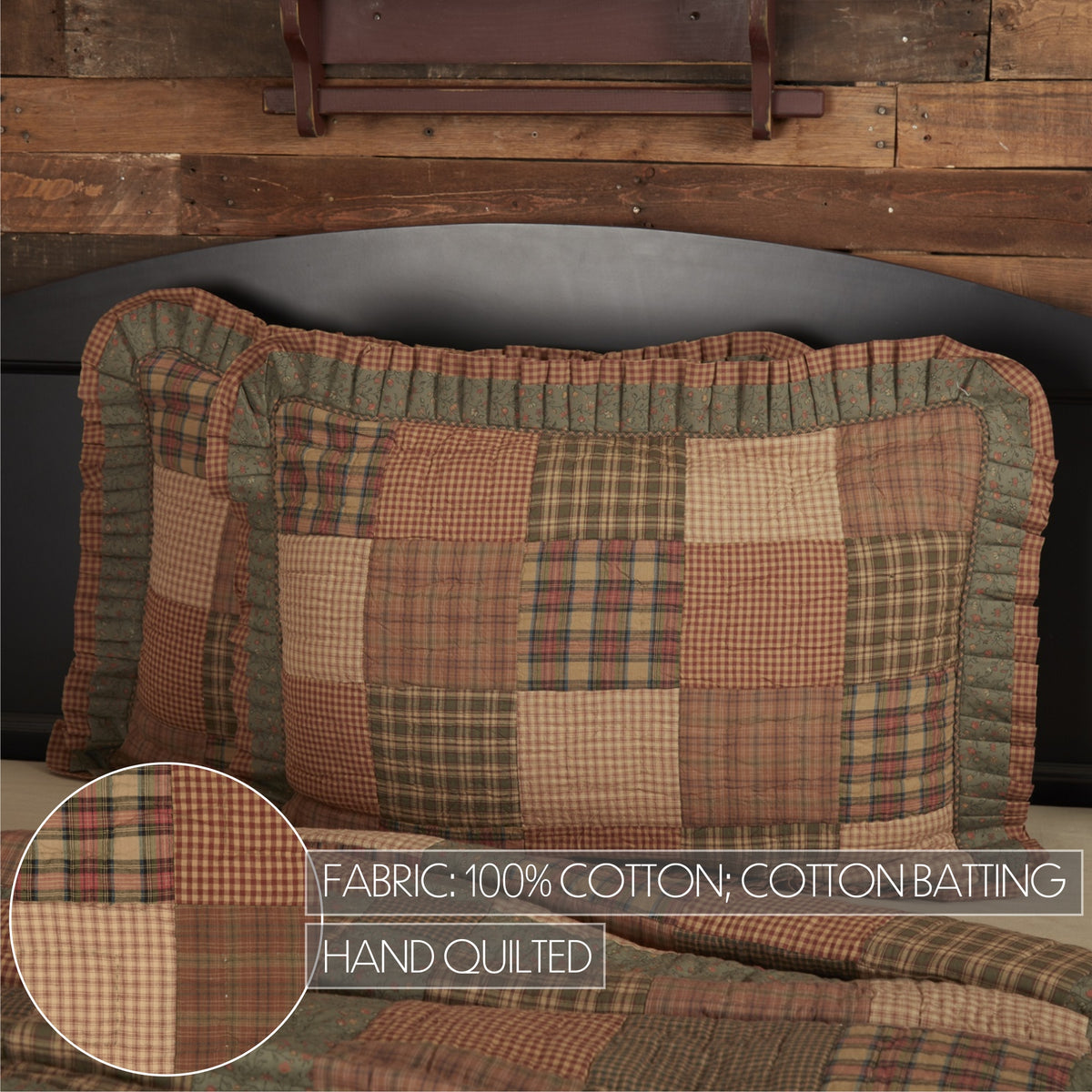 Crosswoods 5PC Dark Olive Green Bedding Set Twin (1 Quilt, 2 Shams, 2 Pillowcases)