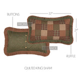 Crosswoods 8PC Dark Olive Green Bedding Set Luxury King (1 Quilt, 2 Shams, 2 Pillowcases, 1 Bedskirt, 2 Euros)