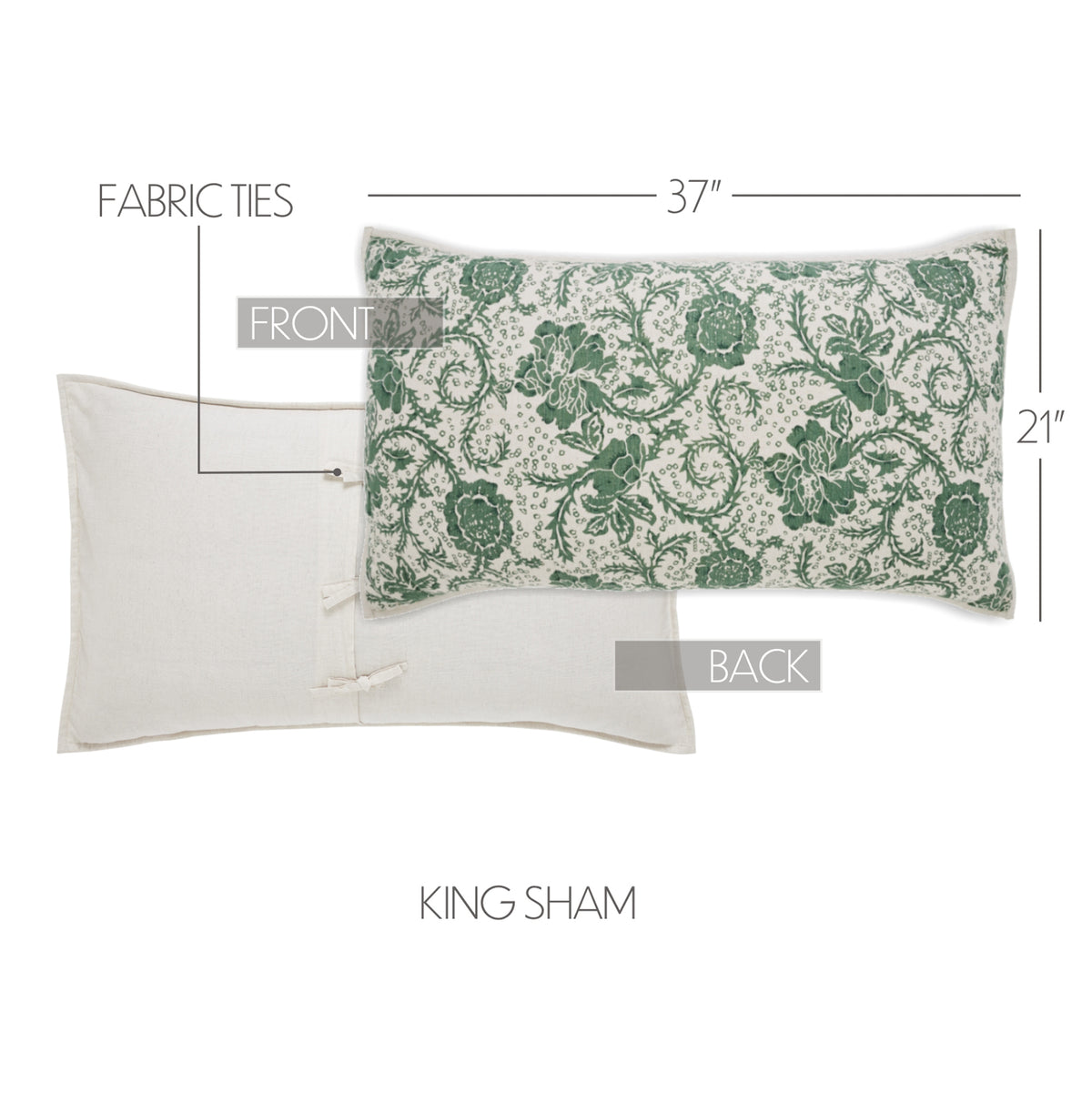 Dorset 4PC Dark Basil Bedding Set King (1 Quilt, 2 Shams, 1 Bedskirt)