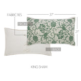 Dorset 4PC Dark Basil Bedding Set King (1 Quilt, 2 Shams, 1 Bedskirt)