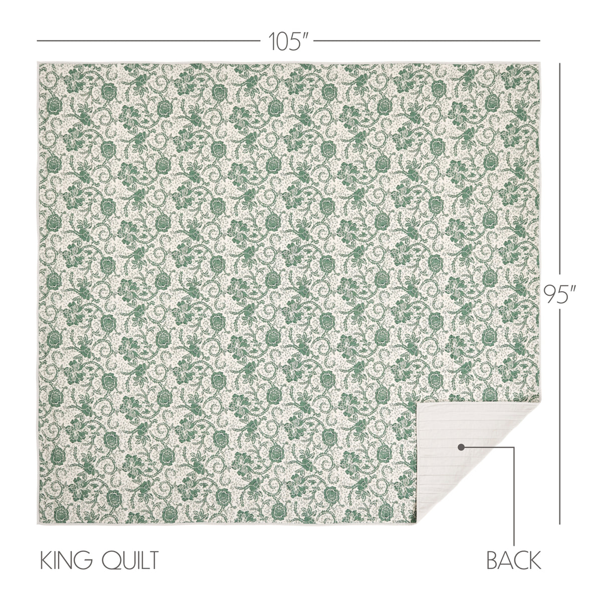 Dorset 5PC Dark Basil Bedding Set King (1 Quilt, 2 Shams, 2 Pillowcases)