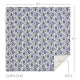 Dorset 5PC Royal Blue Bedding Set Queen (1 Quilt, 2 Shams, 2 Pillowcases)