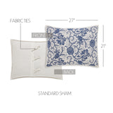 Dorset 5PC Royal Blue Bedding Set Queen (1 Quilt, 2 Shams, 2 Pillowcases)