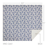 Dorset 6PC Royal Blue Bedding Set King (1 Quilt, 2 Shams, 2 Pillowcases, 1 Bedskirt)