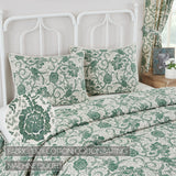 Dorset 6PC Dark Basil Bedding Set Queen (1 Quilt, 2 Shams, 2 Pillowcases, 1 Bedskirt)