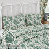 Dorset 6PC Dark Basil Bedding Set Queen (1 Quilt, 2 Shams, 2 Pillowcases, 1 Bedskirt)