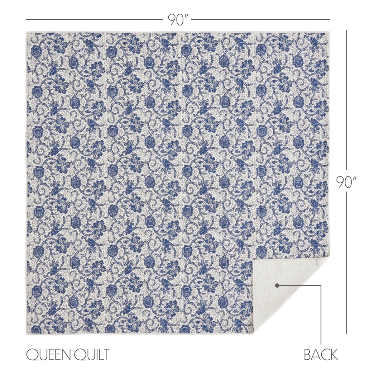 Dorset 8PC Royal Blue Bedding Set Queen (1 Quilt, 2 Shams, 2 Pillowcases, 1 Bedskirt, 2 Euros)