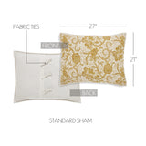Dorset 8PC Mustard Gold Bedding Set Twin (1 Quilt, 2 Shams, 2 Pillowcases, 1 Bedskirt, 2 Euros)
