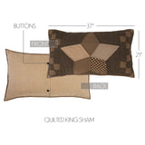 Farmhouse Star 5PC Charcoal Bedding Set King (1 Quilt, 2 Shams, 2 Pillowcases)
