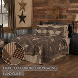 Farmhouse Star 5PC Charcoal Bedding Set Twin (1 Quilt, 2 Shams, 2 Pillowcases)