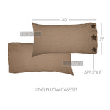 Farmhouse Star 6PC Charcoal Bedding Set King (1 Quilt, 2 Shams, 2 Pillowcases, 1 Bedskirt)