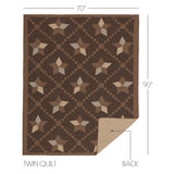 Farmhouse Star 6PC Charcoal Bedding Set Twin (1 Quilt, 2 Shams, 2 Pillowcases, 1 Bedskirt)