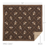 Farmhouse Star 8PC Charcoal Bedding Set Twin (1 Quilt, 2 Shams, 2 Pillowcases, 1 Bedskirt, 2 Euros)