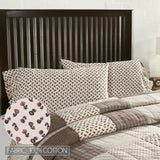 Florette 5PC Light Taupe Bedding Set Cal King (1 Quilt, 2 Shams, 2 Pillowcases)