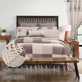 Florette 6PC Light Taupe Bedding Set King (1 Quilt, 2 Shams, 2 Pillowcases, 1 Bedskirt)