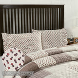 Florette 6PC Light Taupe Bedding Set Queen (1 Quilt, 2 Shams, 2 Pillowcases, 1 Bedskirt)
