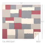 Hatteras 5PC Americana Red Bedding Set Cal King (1 Quilt, 2 Shams, 2 Pillowcases)