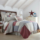 Hatteras 5PC Americana Red Bedding Set Luxury King (1 Quilt, 2 Shams, 2 Pillowcases)