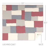 Hatteras 5PC Americana Red Bedding Set Luxury King (1 Quilt, 2 Shams, 2 Pillowcases)